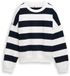 Tom Tailor Denim - Sweatshirt met losse pasvorm - Maat XS - navy white block stripe