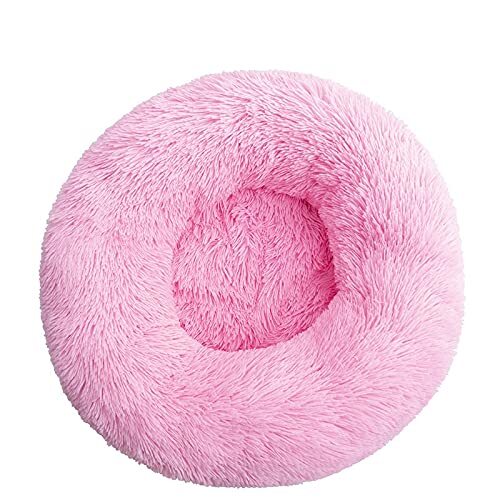 QIFFIY Kattenmand Hond bed mand honden bedden for grote bench mat chihuahua kennel for huisdierbenodigdheden sofa honden huis for kat groot kussen Kattenhuis (Color : Bright pink, Grootte : 70cm)