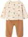 Vertbaudet Babyset T-shirt en broek jongen, karamel, dierenprint, korte mouw, ronde hals, 100% katoen, maat 74