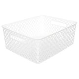 Multifunctionele 5Five Opbergmand/box van kunststof - wit - 29 x 35 x 13 cm - 11 liter