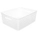 Multifunctionele 5Five Opbergmand/box van kunststof - wit - 29 x 35 x 13 cm - 11 liter