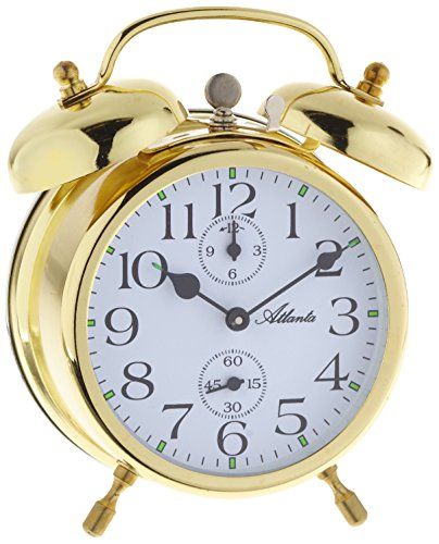 Atlanta Wekker met dubbele bel met lichtgevende wijzers analoog 1058-9