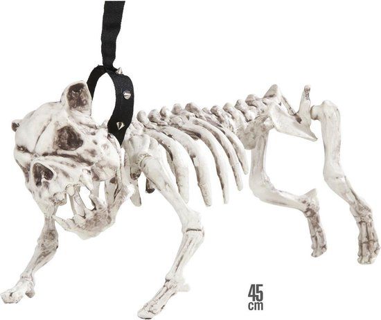 Vegaoo Honden skelet aan riem decoratie Halloween