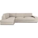 ECOMMERC3 Bankhoes voor chaise longue, hoekdeel links met zeer elastische rugleuning, bekleding voor chaise longue, linnen, ademend, met schuim en elastieken, rechts of links