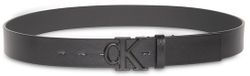 Calvin Klein Heren Riem Leer Zwart