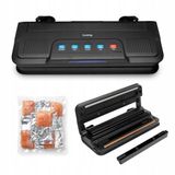 huslog Vacuümmachine 110W met foliedispenser & geïntegreerde cutter, 32 cm dubbele lasnaad, 6 modi Dry/Moist/Thick/Pulse/Seal/Pomp, -65 kPa, led-display, geschikt voor zakken & rollen, sous-vide