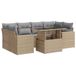 vidaXL Loungeset met kussens, polyrattan, beige