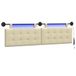 vidaXL - Hangend hoofdbord - Met LED-verlichting - Crèmekleurig - Kunstleer
