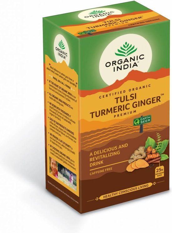 Organic India Biologische Tulsi Turmeric Ginger Premium - 25 zakjes