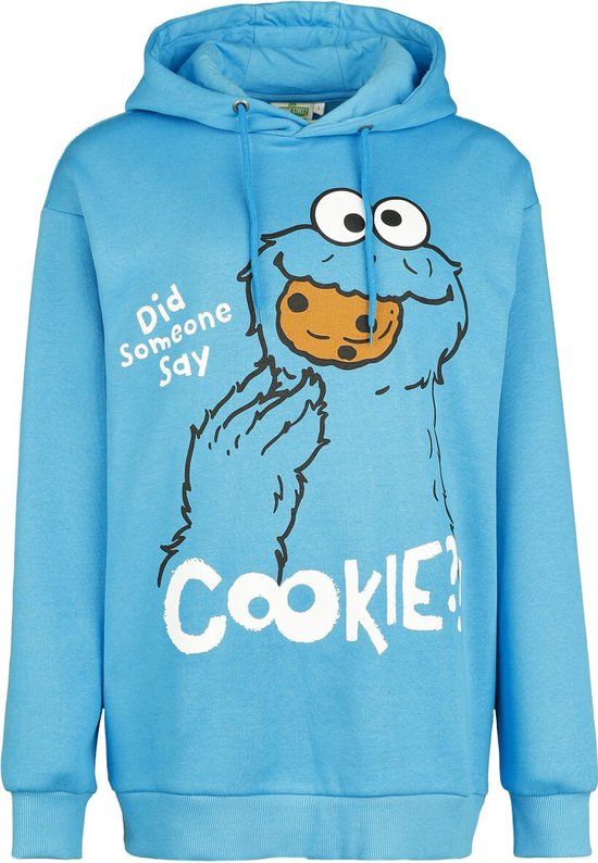 Sesame Street Dames Trui met capuchon - Cookie Monster - Did Someone Say Cookie? - Blauw - M