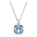 Swarovski Millenia Hanger, Kussenslijpsel, Blauw, Rodium Verguld