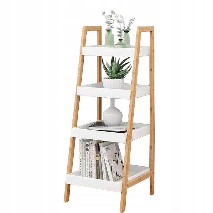 Viking Choice Boekenkast wit - 4 schappen schuin - 36,5 x 34,5 x 98 cm