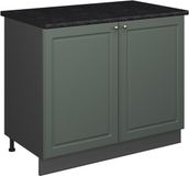Vicco Wastafelkast Fame-Line, Groen-Goud Landhuis/Antraciet, 100 cm