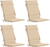 vidaXL - 4-delige hoogrugkussen GEMERT - 4 pcs - 100% Polyester - Crèmekleurig