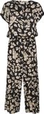 Kaffe KAbeathe Dames Jumpsuit - Black/Sand Leo Print - Maat 42