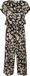 Kaffe KAbeathe Dames Jumpsuit - Black/Sand Leo Print - Maat 42