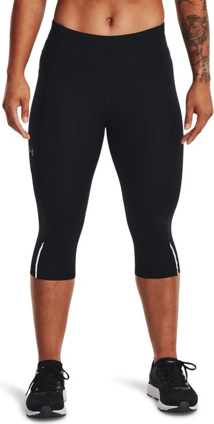 Under Armour UA Fly Fast 3.0 Speed Capri Dames Sportlegging - Zwart - Maat M