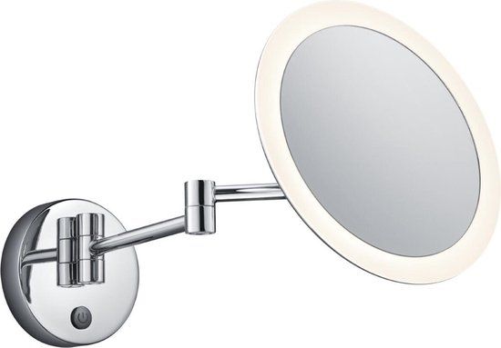 LED Make-up Spiegel - Trion Vistas - Rond - 3x Vergroting - Chroom