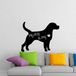 Ambiance Sticker Schoolbordsticker - uitwisbare zelfklevende muurstickers - HONDENSILHOUET - 75x95cm