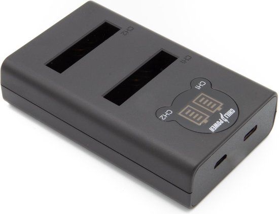 ChiliPower dubbellader NB-6L / NB-6LH voor Canon - 2 accu's tegelijk laden