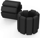 Ibenzoa® poids réglables pour mains et chevilles – set de 2, 0,5 kg chacun, silicone/fonte, rose/noir, avec fermeture velcro, adapté pour le jogging, le yoga et l'entraînement