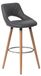 Tabouret de bar gris similicuir