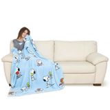 Kanguru Plaid Snoopy - Blauw - 130x170 cm - Fleece Deken