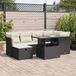 Maison Exclusive - Ensemble de meubles de jardin 7 pièces avec canapé et coussins, noir, en polyrotin