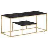 VidaXL Salontafel Goud Roestvrijstaal Gehard Glas