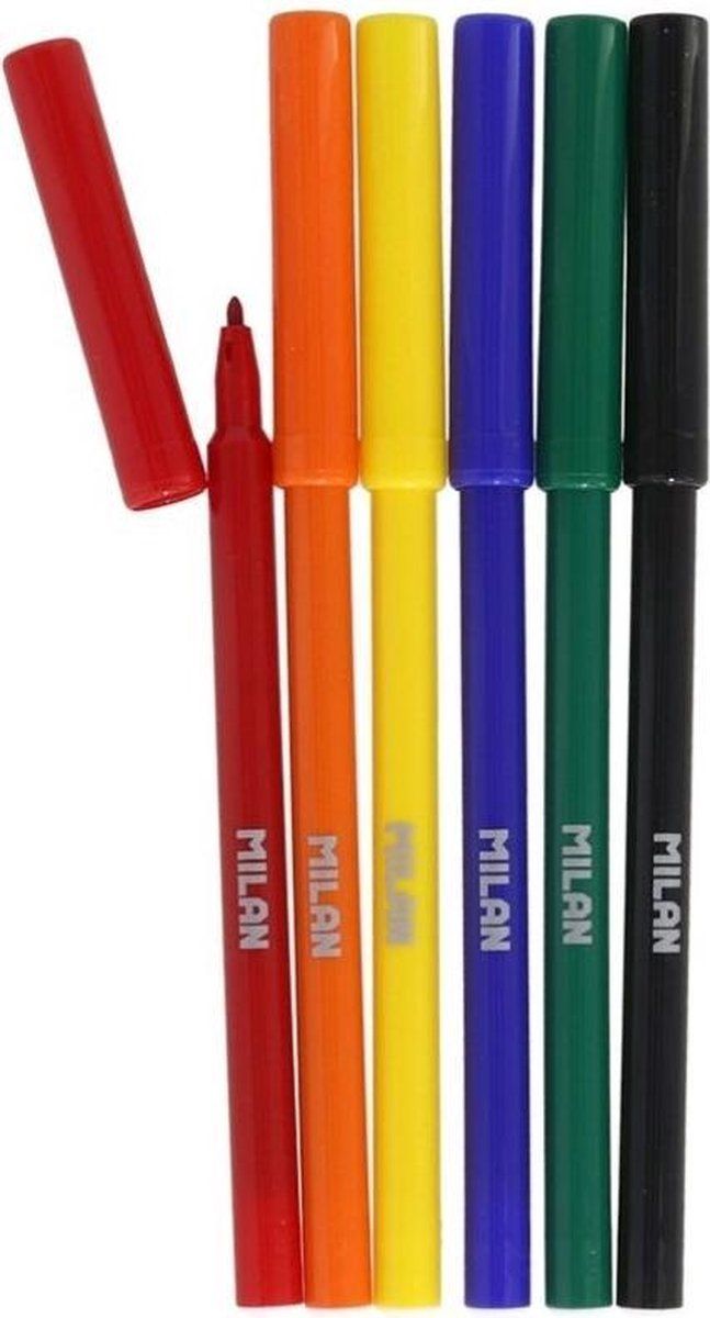 MILAN Viltstiften Gekleurd Junior 2 Mm 6 Stuks - Multicolor