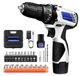 Batterie Set perceuse-visseuse sans fil - Perceuse et visseuse 2-en-1 - couple 45 Nm - 2 vitesses, 1400 tr/min - mandrin auto-serrant 10 mm - avec 1 batterie
