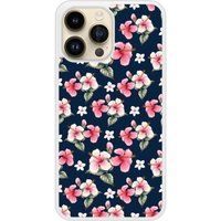 Hibiscus Vintage Siliconen hoesje compatibel met iPhone 14 Pro Max