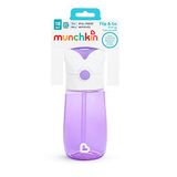 Munchkin® Flip & Go™ Peuter waterfles met rietje | Peuter Sippy Cup 12oz/355ml | Geen morsen ontwerp | Kinderen en babyflessen voor meisjes en jongens 18m+ | Duurzaam materiaal | Paars