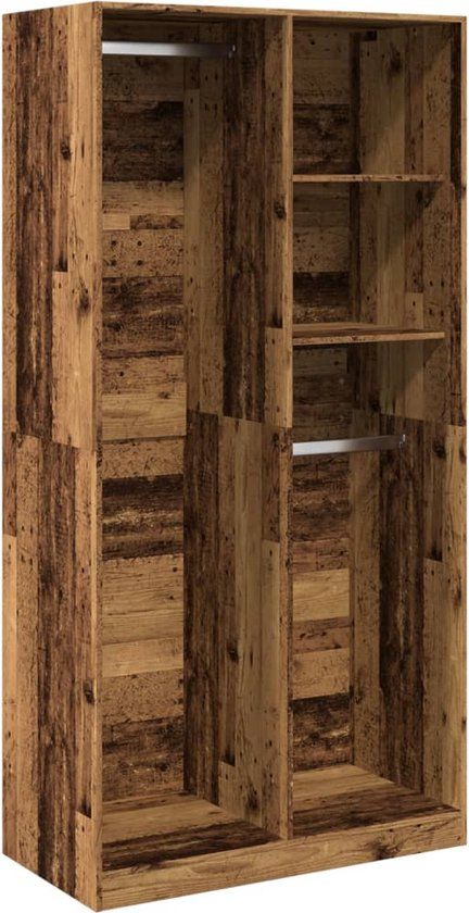 vidaXL Kledingkast 100x50x200 cm bewerkt hout oud hout