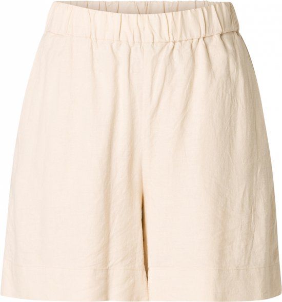 BASE LEVEL Yarda Shorts - Light Beige - Women's Size 38 - Linen/Viscose Blend