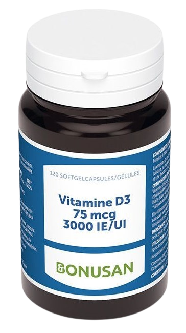 Bonusan Vitamine d3 75mcg / 3000 ie 120 Capsules