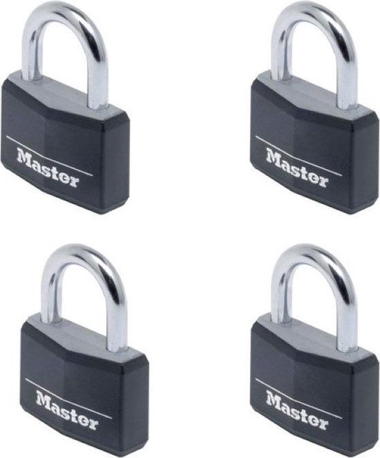 MasterLock 4x Hangslot Aluminium Zwart 40mm