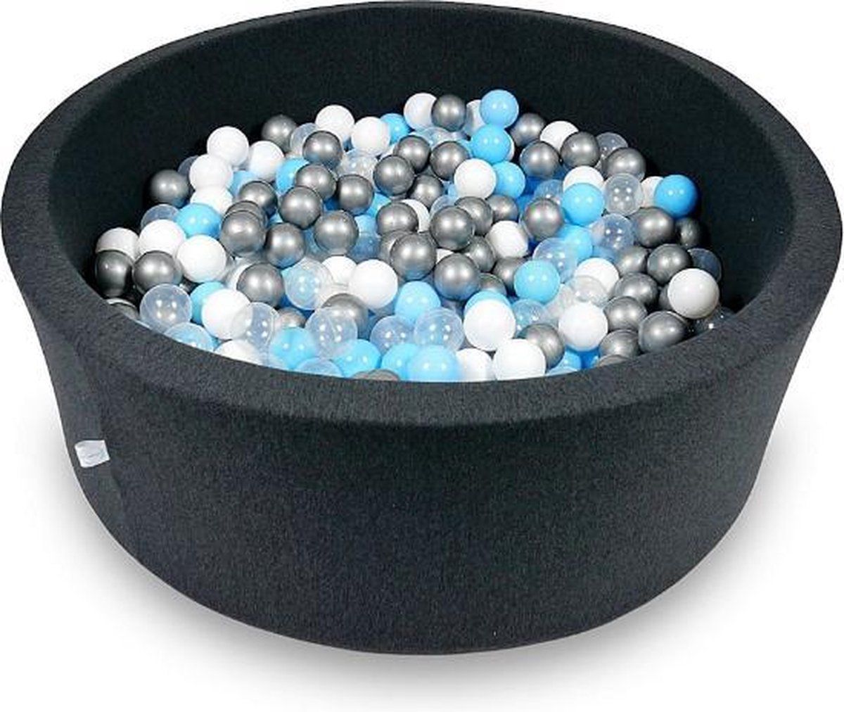 Viking Choice Ballenbak rond zwart - 500 ballen - 115 x 40 cm - ballenbad - licht blauw 7 cm ballen