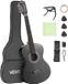 VEVOR Concertgitaar, 960mm, Houten Klassieke Gitaar Starterset voor Beginners, met Nylon Snaren, Gigbag, Riem, Tuner, Extra Snaren, Plectrums, Capo, Lindehout, voor Beginners, Zwart