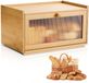 VEVOR Brooddoos voor aanrecht, grote capaciteit bamboe brood opslagcontainer, boerderij houten broodtrommel organizer voor zelfgemaakt brood, opslag houder bak met acryl golvend deurpaneel, natuurlijk