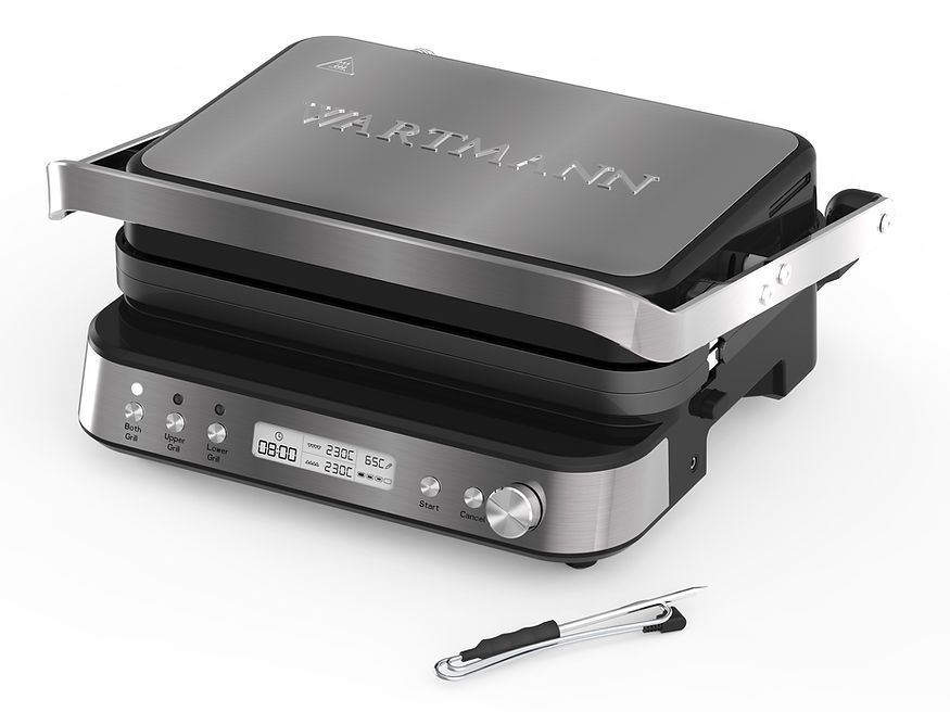 Wartmann WM-2208 CG Keramische Contactgrill - Tosti, Grill, Wafelijzer - RVS - PFAS Vrij