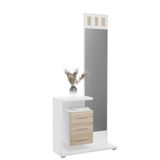 Mattfy Boston, verticale ingang, praktisch en functioneel, hout, wit - Cambria, 85 cm (L) x 28 cm (D) x 190 cm (H)