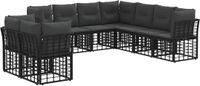 vidaXL Zwart Polyester Hoek loungeset