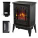 Relaxdays elektrische haard, vlameffect & verwarming, 2 standen, zwart | thermostaat, HxBxD: 56,5 x 39 x 24 cm