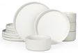 12-delige servies set voor 4 personen, mat wit