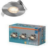 Osram LED inbouwspot set DIM IP44 4,9W satijnnikkel, set van 3
