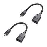 Cable Matters 2-pak 8K / 4K 120Hz Micro HDMI naar HDMI Adapter (Micro HDMI-adapter) in zwart, 5 inch met HDR-ondersteuning voor Raspberry Pi 4 (RPI4) en meer
