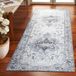 Safavieh Traditioneel tapijt, machinewasbaar, antislip, ideaal voor drukbezochte ruimtes, Arizona collectie, laagpolig, ivoorkleurig en blauw, 80 x 180 cm