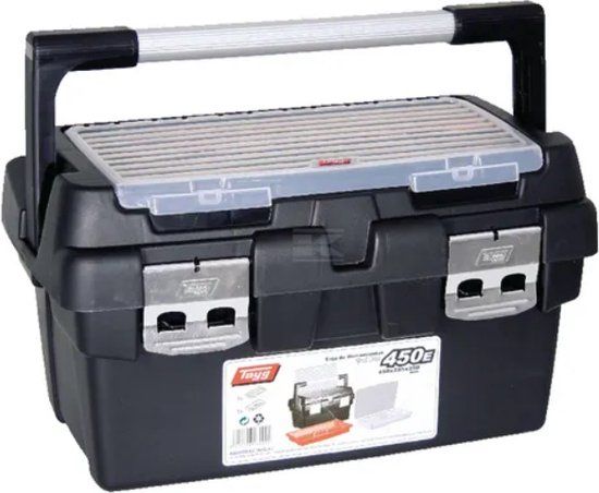 Tayg Gereedschapskist - 45 cm - Zwart/rood - 3 vakken - Mod.nr. 450-E