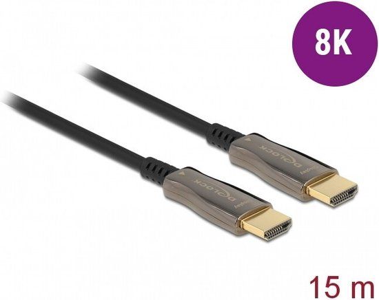 Delock Actieve optische kabel HDMI 8K 60 Hz 15 m - Zwart